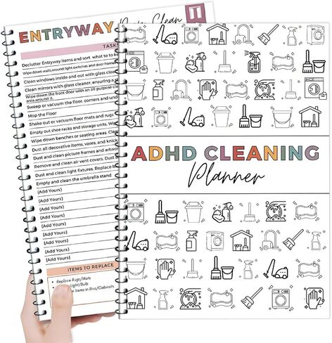 مخطط تنظيف ADHD للبالغين، جدول التنظيف وقائمة المراجعة منظم يومي/أسبوعي/شهري للتنظيف المنزلي ودفتر مخطط المهام مع أجهزة تعقب للمهام المنزلية in Kuwait