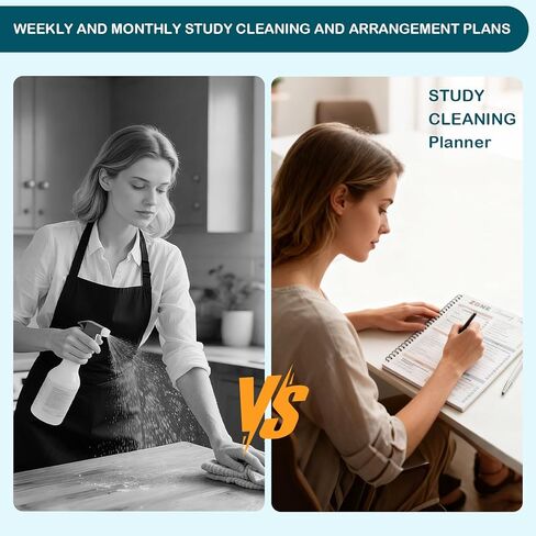 مخطط تنظيف ADHD للبالغين، جدول التنظيف وقائمة المراجعة منظم يومي/أسبوعي/شهري للتنظيف المنزلي ودفتر مخطط المهام مع أجهزة تعقب للمهام المنزلية in Kuwait