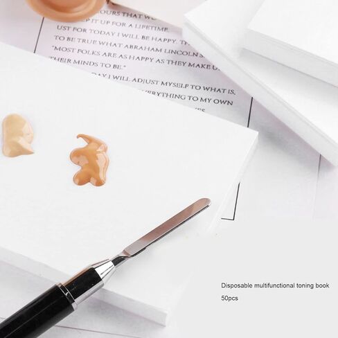 لوحة فنية للأظافر للاستعمال مرة واحدة، صينية خلط مكياج مقاومة للزيت على الوجهين، 50 ورقة لصالونات الأظافر، مادة ورقية للفنانين 3 × 3.9 بوصة in Kuwait