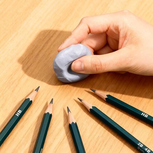 Kneadable Eraser for Artists,Soft Moldable, Absorbent Kneaded Eraser, Perfect for Sketching, Drawing, Charcoal, Graphite, Art Blending, Non-Toxic, Reusable,1 Pack, Grey, with Storage Case in Kuwait