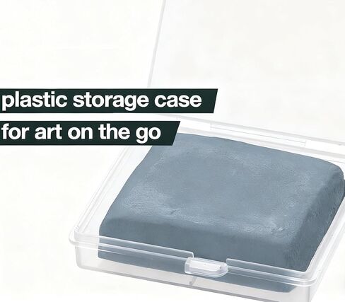 Kneadable Eraser for Artists,Soft Moldable, Absorbent Kneaded Eraser, Perfect for Sketching, Drawing, Charcoal, Graphite, Art Blending, Non-Toxic, Reusable,1 Pack, Grey, with Storage Case in Kuwait