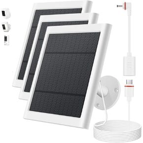 Solar Panel for Ring Camera, 4W Solar Charger Compatible with Ring Spotlight &Stick Up Outdoor Cam Battery, 10ft Long Cable with USB-C to Ring Barrel Plug Adapter in Kuwait