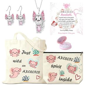 هدايا axolotl للفتيات، مجموعة هدايا axolotl اللطيفة لمحبي axolotl للأطفال والابنة والحفيدة وابنة الأخ وعيد الميلاد وهدايا التخرج باللون الوردي in Kuwait