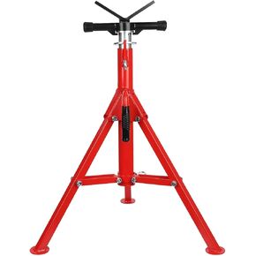 حامل أنبوب على شكل حرف V، حامل أنابيب فولاذية شديدة التحمل بوزن 2500 رطل مع ارتفاع قابل للتعديل 28 بوصة - 52 بوصة، تصميم قابل للطي ودعم آمن على شكل حرف V لمشاريع اللحام والسيارات والبناء، أحمر in Kuwait