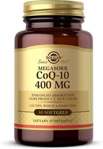 Solgar Megasorb CoQ-10 400 mg, 30 Softgels - Supports Heart & Brain Function - Coenzyme Q10 Supplement - Enhanced Absorption - Gluten Free, Dairy Free - 30 Servings in Saudi Arabia
