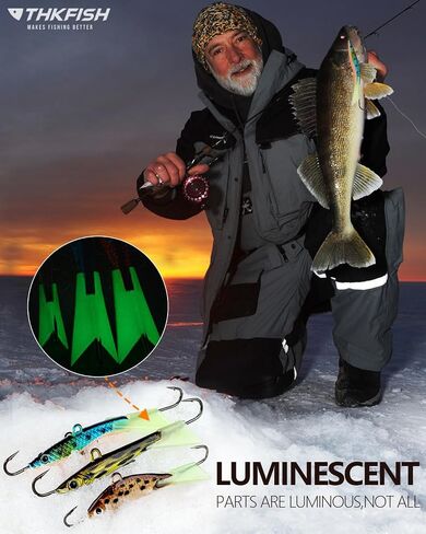 THKFISH Ice Fishing Lures Ice Fishing Jigs Ice Fishing Gear Hard Fishing Lures and Jigs Walleye Ice Fishing Kit Crappie Panfish Pike Jigs,14/26/40PCS in Saudi Arabia