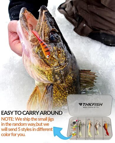 THKFISH Ice Fishing Lures Ice Fishing Jigs Ice Fishing Gear Hard Fishing Lures and Jigs Walleye Ice Fishing Kit Crappie Panfish Pike Jigs,14/26/40PCS in Saudi Arabia