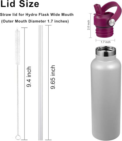 RRegeny Straw Lid fits Hydro Flask Standard Mouth, 21 24 oz, Sports Flex Cap Water Bottle Accessories Replacement Top in Kuwait
