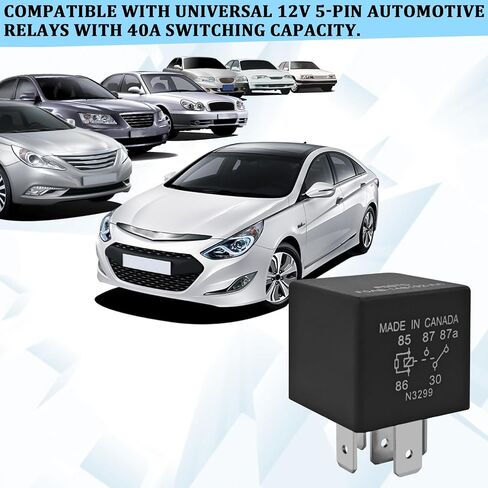 2 PCS P6STD FOAB-14B192-AA Automotive Relays, 12V 5 Pin Fuel Pump Starter Relays for Ford F-150, Explorer, Expedition, Transit, Ensure Stable Operation of Automotive Electrical Systems in Kuwait