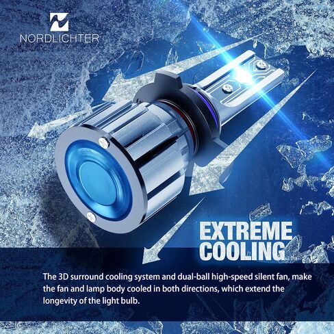 لمبات H13 9008، سطوع 600% 6500K زينون أبيض فائق السطوع التوصيل والتشغيل 9008 H13 مصباح ضباب مع مروحة تبريد (عبوة من 2) in Saudi Arabia