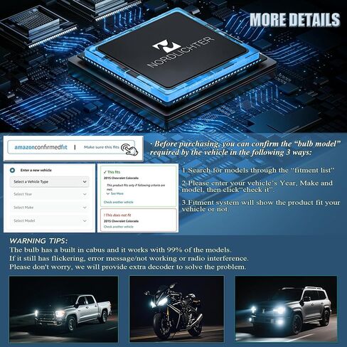 لمبات H13 9008، سطوع 600% 6500K زينون أبيض فائق السطوع التوصيل والتشغيل 9008 H13 مصباح ضباب مع مروحة تبريد (عبوة من 2) in Saudi Arabia