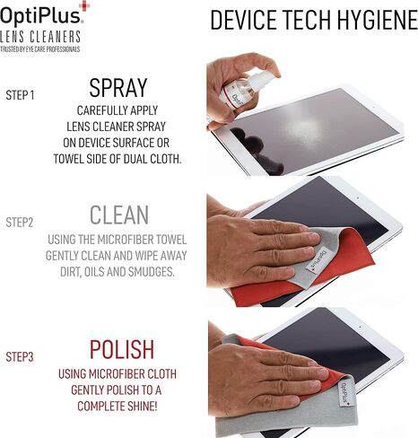 OptiPlus Ultrasoft Foam Lens Cleaner and Dual-Purpose Microfiber Cloth | Streak-Free Glasses Cleaner in Kuwait