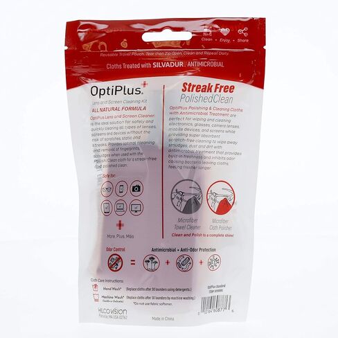 OptiPlus Ultrasoft Foam Lens Cleaner and Dual-Purpose Microfiber Cloth | Streak-Free Glasses Cleaner in Kuwait