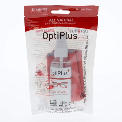 OptiPlus Ultrasoft Foam Lens Cleaner and Dual-Purpose Microfiber Cloth | Streak-Free Glasses Cleaner in Kuwait