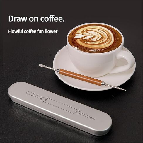 Non Rust Steel Making Tools Pattern Brewing Set with Multiple Needles for Professional Coffee Etched Grat Art Easy Cleaning Coffee Art Accessories in Saudi Arabia