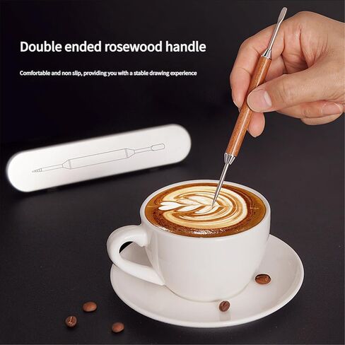 Non Rust Steel Making Tools Pattern Brewing Set with Multiple Needles for Professional Coffee Etched Grat Art Easy Cleaning Coffee Art Accessories in Saudi Arabia