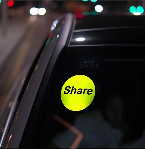 Car Share Sign LED Signal Light Circle Shape Front Rear Windshields Indicator Light Share Sticker taxi service in Saudi Arabia