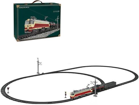 SS7C Alloy Electric Train Set with Passenger Carriages, Long Oval Track Layout, Light & Sound Retro Locomotive for Holiday Display, Home Decoration, Collectors and Train Enthusiasts in Saudi Arabia