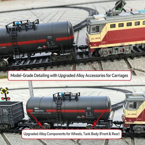SS7C Alloy Electric Train Set with Passenger Carriages, Long Oval Track Layout, Light & Sound Retro Locomotive for Holiday Display, Home Decoration, Collectors and Train Enthusiasts in Saudi Arabia
