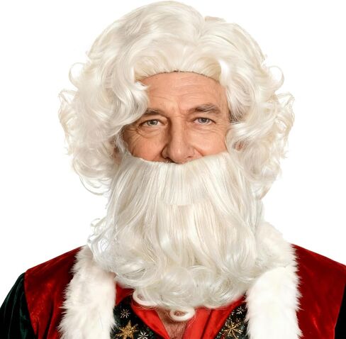 Man Costume Wig Realistic Shaggy Old Man Wig with Detachable Wizard Beard Brown in Saudi Arabia