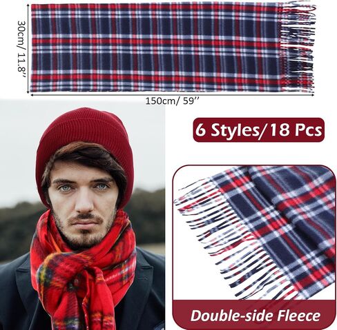 Suhine 72 Pcs Winter Warm Beanie Hat Plaid Scarf Socks and Touchscreen Gloves Set Unisex Knitted Thick Winter Beanies Scarf Gloves Socks Bulk for Women Men Homeless Warm Cozy Donation Charity Gift in Saudi Arabia