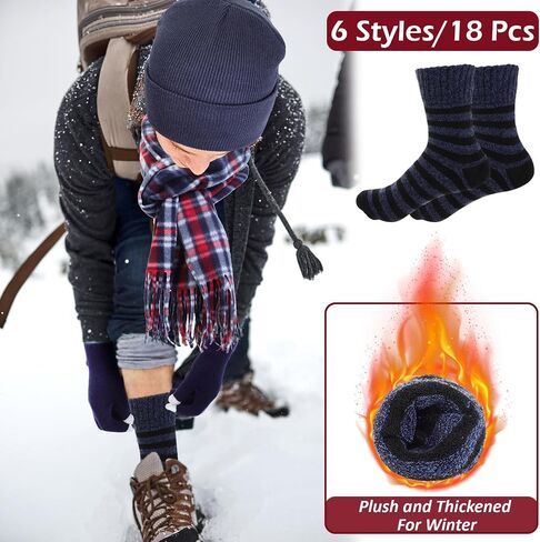 Suhine 72 Pcs Winter Warm Beanie Hat Plaid Scarf Socks and Touchscreen Gloves Set Unisex Knitted Thick Winter Beanies Scarf Gloves Socks Bulk for Women Men Homeless Warm Cozy Donation Charity Gift in Saudi Arabia