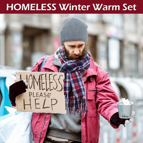 Suhine 72 Pcs Winter Warm Beanie Hat Plaid Scarf Socks and Touchscreen Gloves Set Unisex Knitted Thick Winter Beanies Scarf Gloves Socks Bulk for Women Men Homeless Warm Cozy Donation Charity Gift in Saudi Arabia