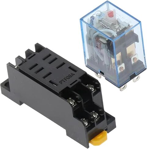 LY2NJ 8-Pin DPDT Coil Power Relay مع قاعدة المقبس، AC/DC 12V 24V 36V 110V 220V، HH62P HHC68A-2Z متوافق (DC 12V) in Saudi Arabia