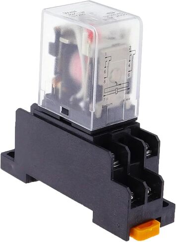 مرحل طاقة LY2NJ DPDT 8 سنون مع قاعدة مقبس، مرحل ملف HH62P JQX-13F، غطاء شفاف، تحكم صناعي (110 فولت تيار متردد) in Saudi Arabia