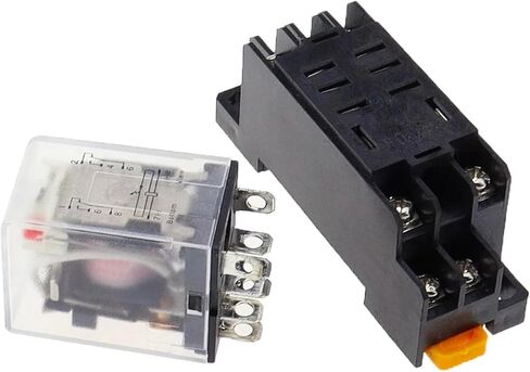 مرحل طاقة LY2NJ DPDT 8 سنون مع قاعدة مقبس، مرحل ملف HH62P JQX-13F، غطاء شفاف، تحكم صناعي (110 فولت تيار متردد) in Saudi Arabia