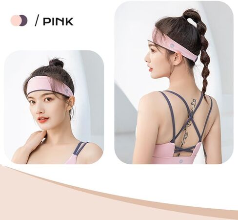 Women's Ice-feeling Sports Headband Ice-silk Fabric Moisture Wicking Breathable Cooling Comfortable Fit Wraps Hair Fashion Double-color Sweatband For Girls Fitness Running Tennis Yoga Workout Hairband in Saudi Arabia