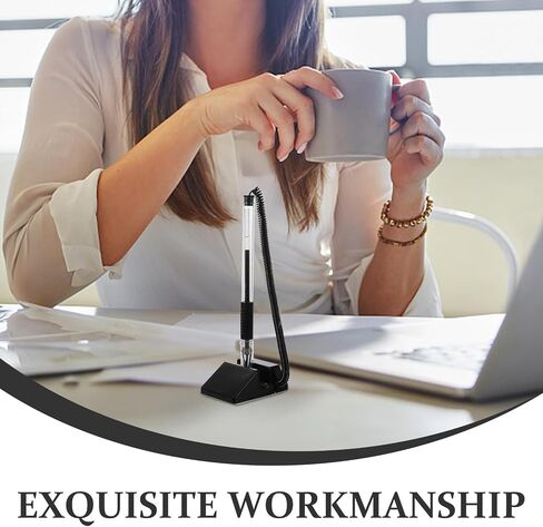 VILLCASE 4 قطع من أقلام حبر جاف لسطح المكتب مع حامل رأسي لتوقيع الأعمال والكتابة السلسة للحبر الأسود وأقلام التوقيع للاستخدام المكتبي in Kuwait
