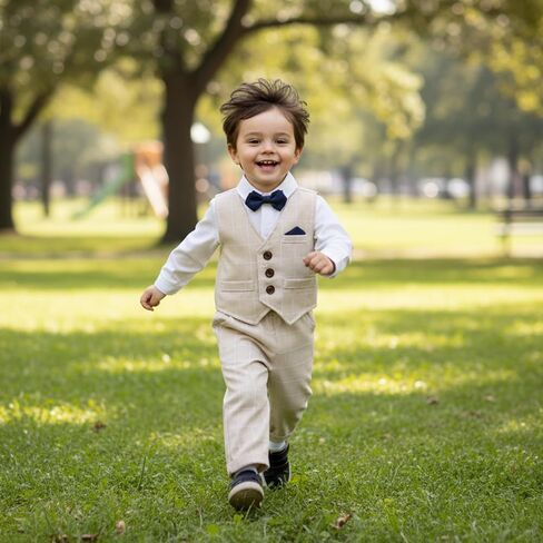 Volunboy Toddler Suit Boys Formal Wedding Guest Dress Outfit | graduation dress clothes, gentleman ring bearer bowtie outfit, back-to-school pants set, birthday photoshoot dressy outfit in Saudi Arabia