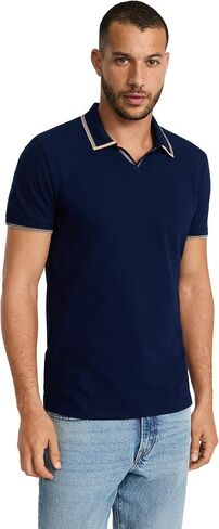 EXPRESS Men's Luxe Pique Polo – Tipped Johnny Collar, Elevated Casual Style in Saudi Arabia