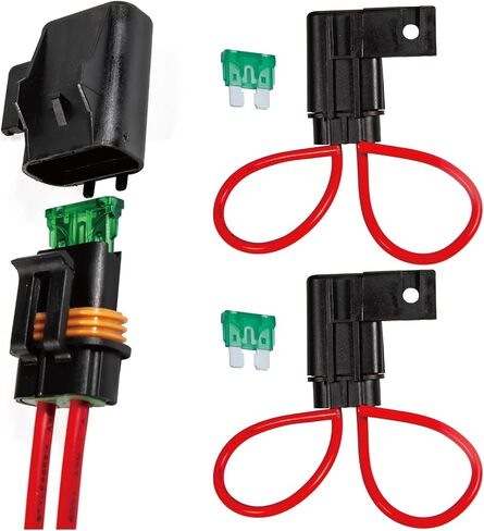 ATO/ATC INLINE Blade Fuse Holder Kit -12AWG حامل الخدمة الثقيلة مع فتيل 1PCS 30A للحماية من دائرة السيارات البحرية للسيارات (1PCs) in Saudi Arabia