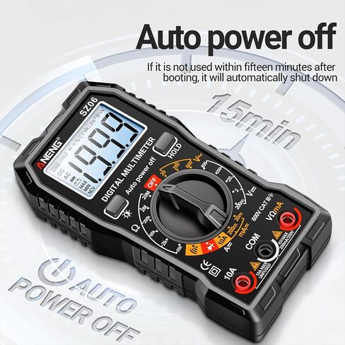 Digital Multimeter Tester 2000 Counts with DC AC Voltmeter and Ohm Volt Amp Meter, Measures Voltage, Current, Resistance, Continuity, and Diode, Red in Saudi Arabia
