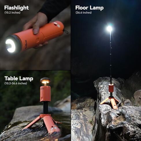 Camping Lantern Rechargeable, Portable Magnetic Camping Lights with 12000mAh Battery, Telescoping IPX6/IPX7 Waterproof Flashlights, Camping Lamp for Emergency, Camping, Hiking (Military Green) in Kuwait