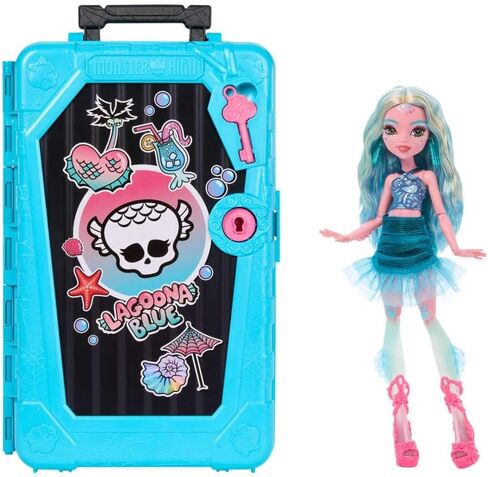 مجموعة دمية وإكسسوارات Monster High Skulltimate Secrets Lagoona Blue، الوجهة: واحة رائعة مع حقيبة وأكثر من 19 مفاجأة مثل الملابس in Kuwait