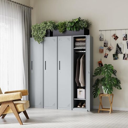 Letaya Metal Lockers for Employees，71" Employees Storage Cabinet with Lock, Steel Storage Locker for Gym, School, Home, Office Staff (Grey, 9 Door) in Kuwait