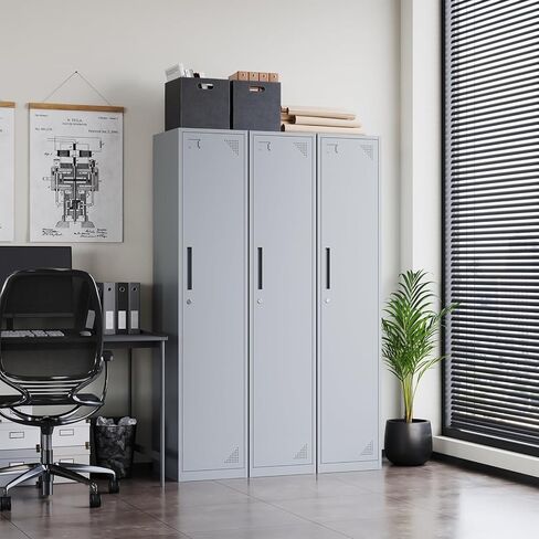 Letaya Metal Lockers for Employees，71" Employees Storage Cabinet with Lock, Steel Storage Locker for Gym, School, Home, Office Staff (Grey, 9 Door) in Kuwait