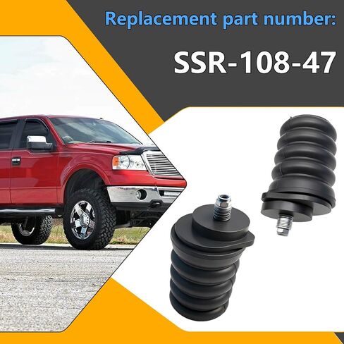 SSR-108-47 نظام التعليق الخلفي باللون الأسود، نوابض مساعدة لإيقاف الصدمات متوافقة مع Ford F-150 2/4WD 1999-2008، طقم تعليق دعم حمل زنبرك الأوراق الخلفية in Saudi Arabia