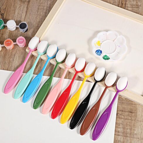 10 PCS Colored Ink Blending Brushes for Card Making, Colored Ink Blending Brushes Craft Inks Blender Brush Set Inks Blendings Tools with Color Coded Handle for Stamping Stencil Drawing in Kuwait