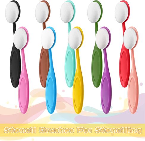 10 PCS Colored Ink Blending Brushes for Card Making, Colored Ink Blending Brushes Craft Inks Blender Brush Set Inks Blendings Tools with Color Coded Handle for Stamping Stencil Drawing in Kuwait