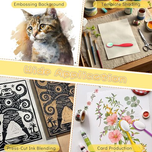 10 PCS Colored Ink Blending Brushes for Card Making, Colored Ink Blending Brushes Craft Inks Blender Brush Set Inks Blendings Tools with Color Coded Handle for Stamping Stencil Drawing in Kuwait