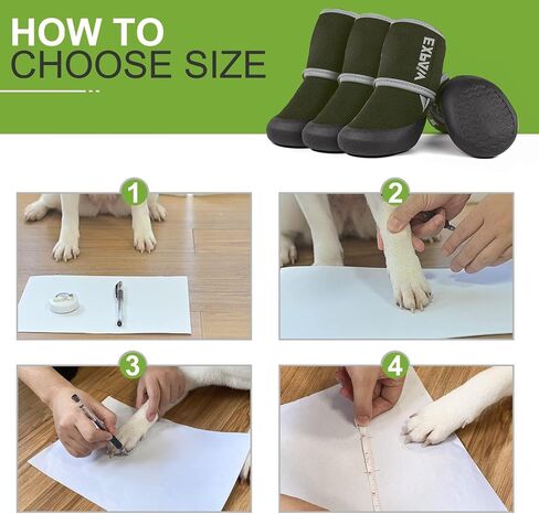 EXPAWLORER Waterproof Dog Shoes for Small Medium Large Dogs, Dog Shoes for Hot Pavement, Hiking Walking, Reflective Dog Booties for Outdoor Snow Rain Days, Anti-Slip Dog Boots & Paw Protectors in Kuwait