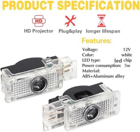 2X for W203 W240 W209 R199 C SLK CLK SLR Class LED Car Door Logo Projector Ghost Shadow Welcome Light Accessories(for-Mercedes) in Saudi Arabia