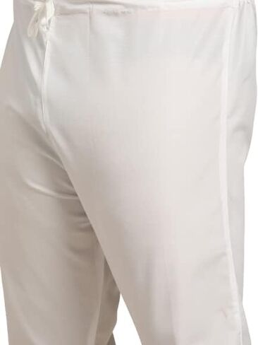 Sojanya PLUS (Since 1958) Men's Silk Blend Embroidered Kurta & White Churidar Pyjama Set in Saudi Arabia