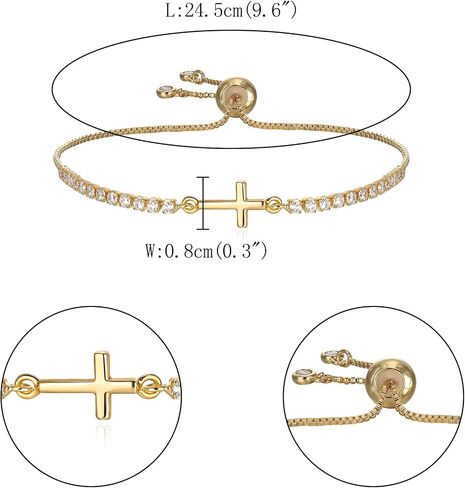 FANZE Tennis Bracelets for Women Dainty Trendy Adjustable Bracelet Jewelry Gift in Saudi Arabia