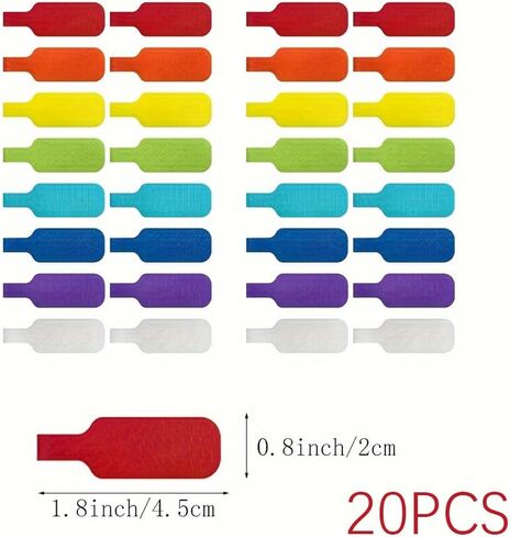 32pcs Multi - Color Cable Labels: Write - On for Easy Cord Management and Identification in Saudi Arabia