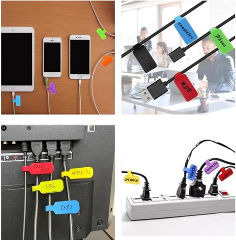 32pcs Multi - Color Cable Labels: Write - On for Easy Cord Management and Identification in Saudi Arabia